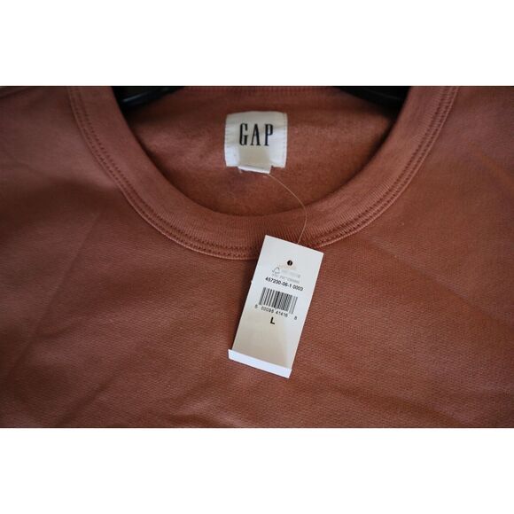 GAP 457230-06 Women’s Sz L Mauve Gap Logo Crew Neck Fleece Sweatshirt - Picture 3 of 7